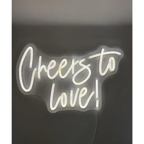 Cheers To Love Neon Sign, USB LED Wall Light with Dimmer, Warm White - Picture 2 of 7